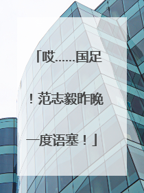 哎……国足！范志毅昨晚一度语塞！